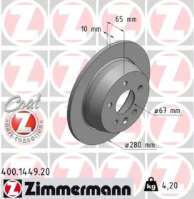 Тормозной диск-ZIMMERMANN-400144920-8