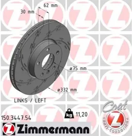 Диск гальмівний-ZIMMERMANN-150344754-5