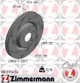 TARCZA HAMULC. AUDI A6  11- LP-ZIMMERMANN-100335654-3