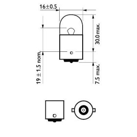 Автолампа R10 W12 V10W BA15s-PHILIPS-12814CP-4