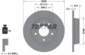 Тормозной диск-TEXTAR-92074303-4