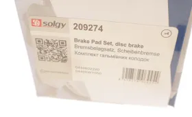 Комплект гальмівних колодок-SOLGY-209274-5