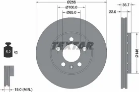 Тормозной диск-TEXTAR-92082205-5