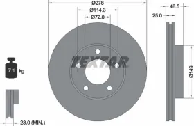 Тормозной диск-TEXTAR-92130303-3