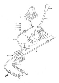 Трос КПП Suzuki Wagon R+ 28370-75FV0 * 28380-75F01-SUZUKI-2837075FV02838075F01-1