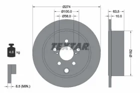 Тормозной диск-TEXTAR-92262003-3