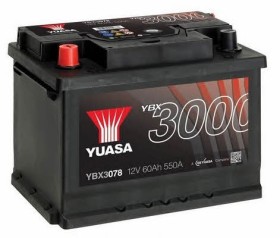 Батарея аккумуляторная Yuasa YBX3000 SMF 12В 60Ач 550A(EN) L+-YUASA-YBX3078-1