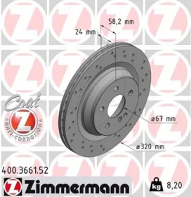 Тормозной диск-ZIMMERMANN-400366152-5