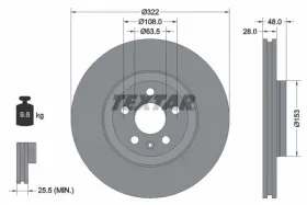 Тормозной диск-TEXTAR-92287405-4