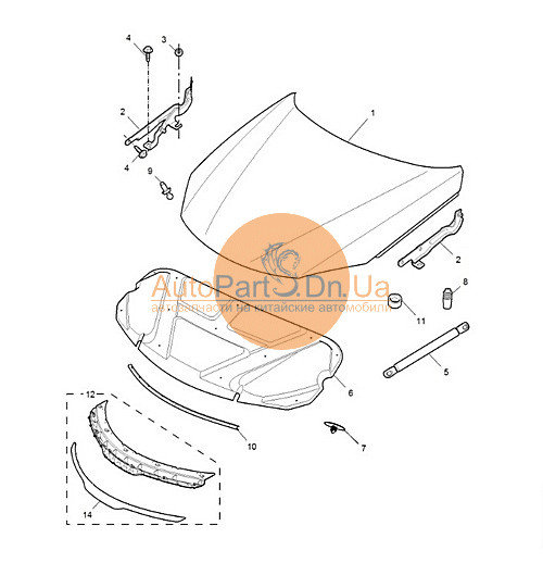 CJM000050 MG Буфер капоту регулювальний MG CJM000050