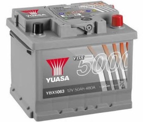 Батарея аккумуляторная Yuasa YBX5000 Silver High Performance SMF 12В 50Ач 480A(EN) R+-YUASA-YBX5063-1