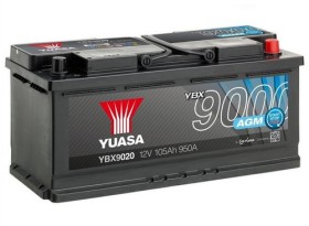 Батарея аккумуляторная Yuasa YBX9000 AGM Start-Stop Plus 12В 105Ач 950A(EN) R+-YUASA-YBX9020