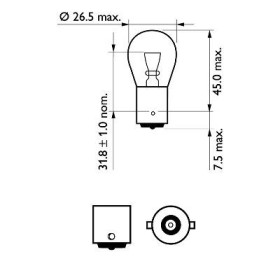 Автолампа P21W 12V 21W BA15s VisionPlus (2 шт. в блістері)-PHILIPS-12498VPB2-6