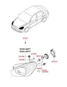 Стекла передних фар Hyundai Accent 06-10 92102-1E077 * 92101-1E077-HYNDAI/KIA-921021E077921011E077-1