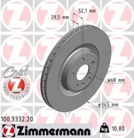 Тормозной диск-ZIMMERMANN-100333220-4