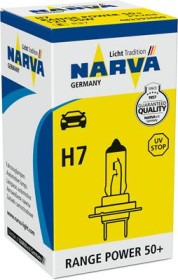 ЛАМПА ГАЛОГЕННАЯ H7 12V 55W PX26D RANGE POWER 50-NARVA-483393000-1