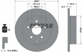 Тормозной диск-TEXTAR-92162103-2