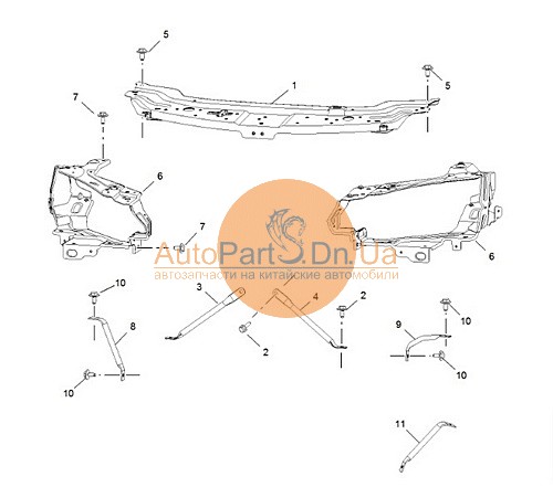 Арматура рамки лівої фари MG 10002677-MG-10002677