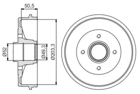 Барабан гальмівний-BOSCH-0986477210-3