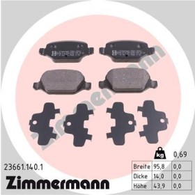 Комплект тормозных колодок, дисковый тормоз-ZIMMERMANN-236611401-1