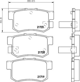 Колодки тормозные дисковые задние Honda Civic VII 1.4, 2.0 (00-05) (NP8008) NISSHINBO-NISSHINBO-NP8008-1