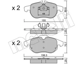 Комплект тормозных колодок, дисковый тормоз-METELLI-2205400-8