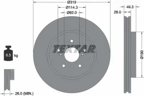 Тормозной диск-TEXTAR-92171503-4