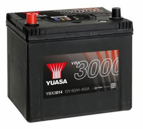 Батарея аккумуляторная Yuasa YBX3000 SMF 12В 60Ач 450A(EN) L+-YUASA-YBX3014-1