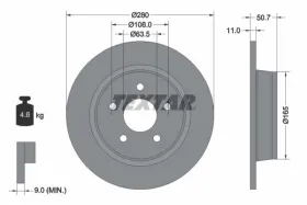 Тормозной диск-TEXTAR-92238903-3