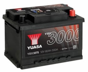 Батарея аккумуляторная Yuasa YBX3000 SMF 12В 60Ач 550A(EN) R+-YUASA-YBX3075-1