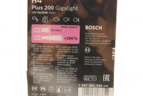 ЛАМПА РОЗЖАР. Plus 200 Gigalight H4 / *1-BOSCH-1987301144-1