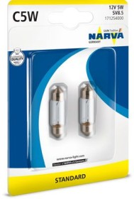 Лампа C5W 12V SV8,5 (к-кт 2 шт в блистере)-NARVA-171254000-1