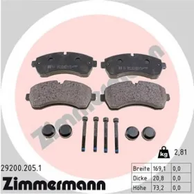 Комплект тормозных колодок, дисковый тормоз-ZIMMERMANN-292002051-2