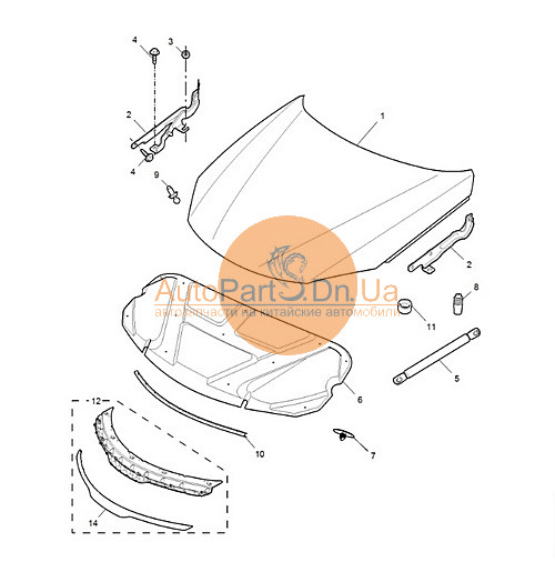 10002596 MG Петля капоту права MG 10002596