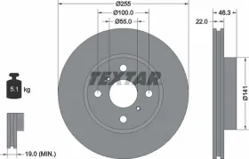 Тормозной диск-TEXTAR-92156100-5