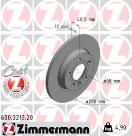 TARCZA HAMULC. VW T4  96-03 TYЈ-ZIMMERMANN-600321320-7