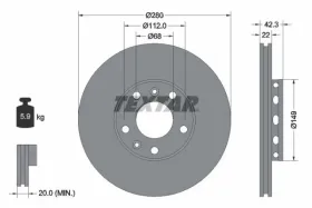 Тормозной диск-TEXTAR-92152200-6