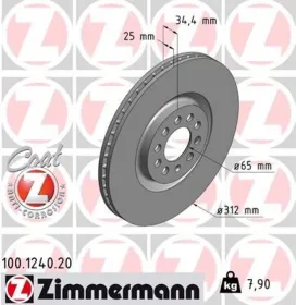 Тормозной диск-ZIMMERMANN-100124020-1