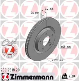 Тормозной диск-ZIMMERMANN-200251820-5