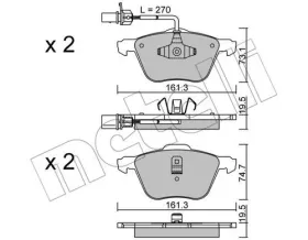 Комплект тормозных колодок, дисковый тормоз-METELLI-2205510-1