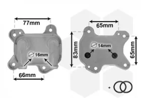 масляный радиатор, двигательное масло-VAN WEZEL-37003581-4