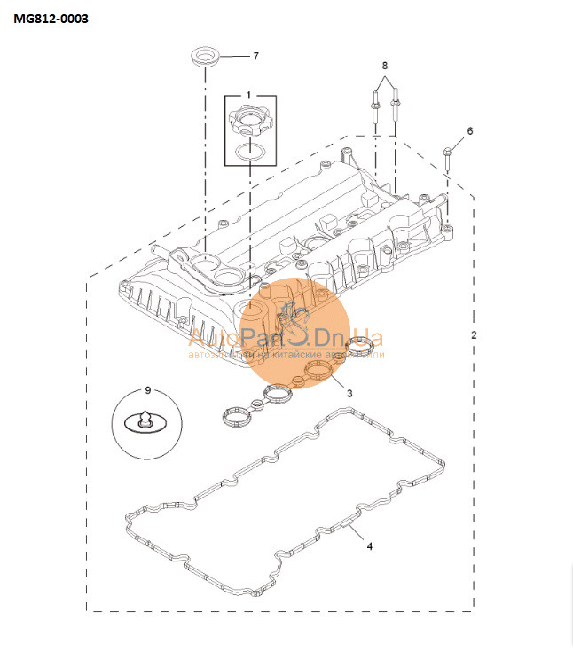 LQC100270 MG Кришка маслозаливної горловини MG LQC100270
