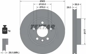 Тормозной диск-TEXTAR-92228903-2