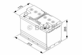 Батарея аккумуляторная Bosch T3 032 12В 100Ач 720A(EN) R+-BOSCH-0092T30320-1