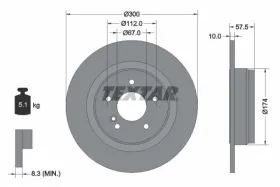 Тормозной диск-TEXTAR-92163303-3