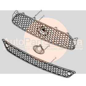 Решетка радиатора (logo Gleagle) Geely GX2 1018015841-GEELY-1018015841-2