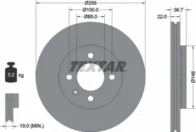 Тормозной диск-TEXTAR-92287003-6