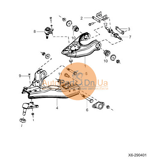 2904070D LANDWIND Опора кульова верхня Landwind 2904070D