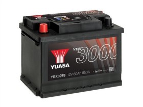 Батарея аккумуляторная Yuasa YBX3000 SMF 12В 60Ач 550A(EN) L+-YUASA-YBX3078