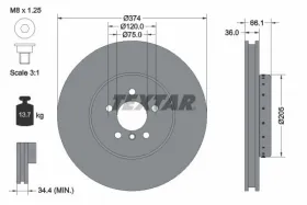 Тормозной диск-TEXTAR-92266125-4